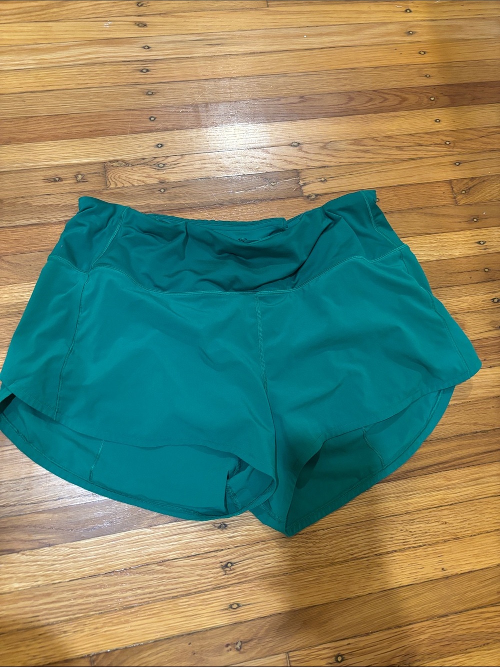 lululemon green speed up Athletic Running Shorts